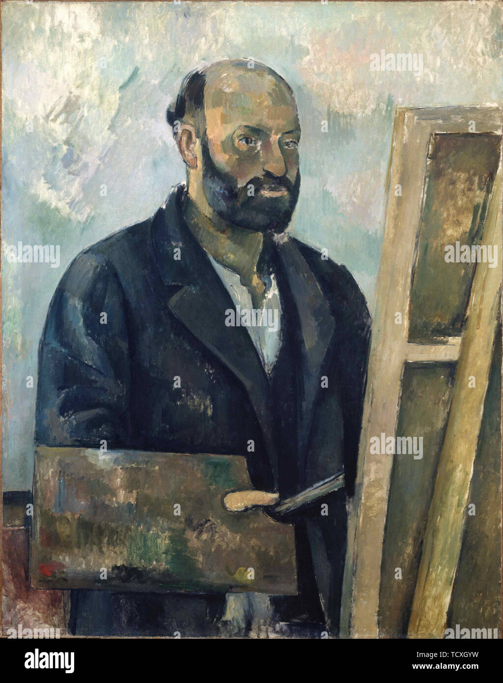Portrait de l'artiste à la tavolozza, c. 1890. Creatore: Cézanne, Paul (1839-1906). Foto Stock