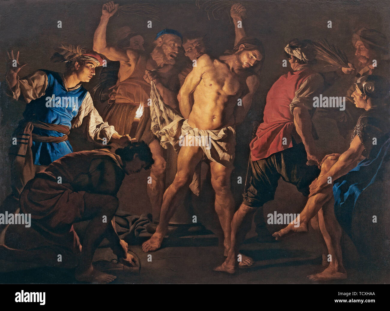 La Flagellazione di Cristo, c. 1640. Creatore: Stomer, Matthias (ca.1600-dopo il 1650). Foto Stock