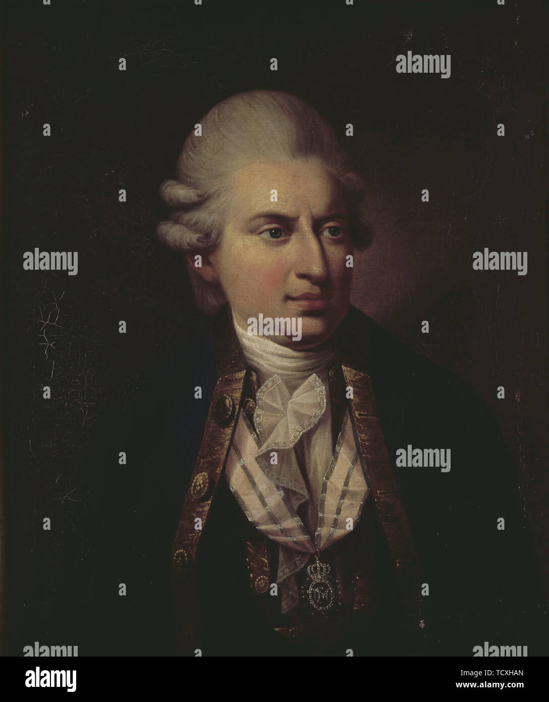 Ritratto del Conte Johann Friedrich Struensee (1737-1772). Creatore: Juel, Jens (1745-1802). Foto Stock