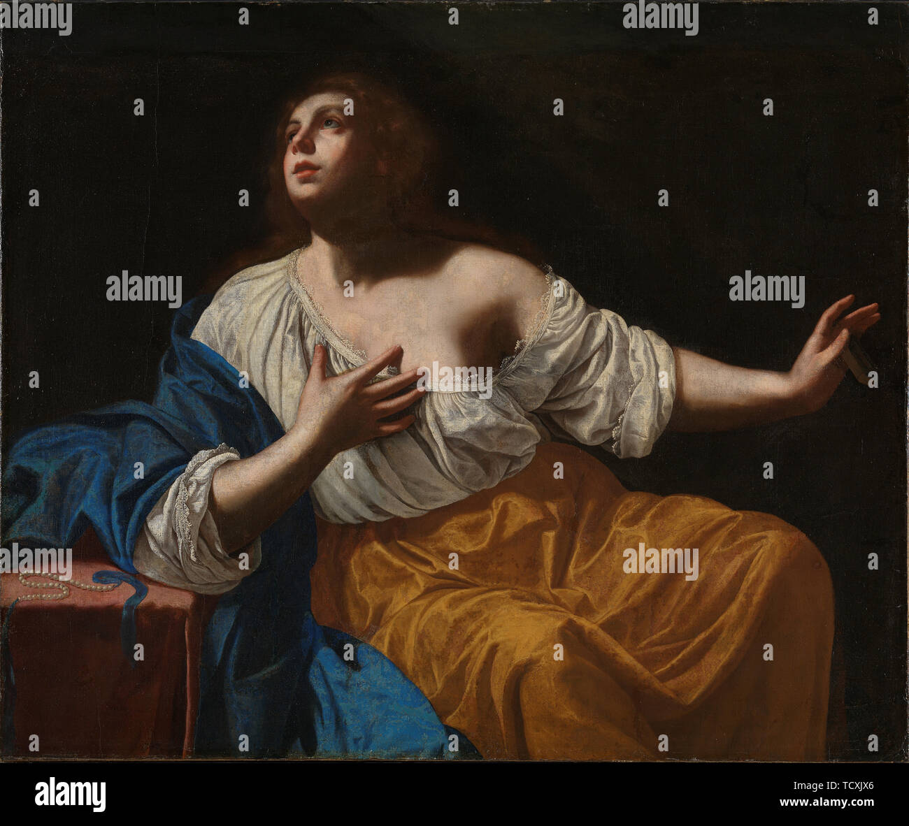 Il Penitente Maria Maddalena, c. 1640. Creatore: Gentileschi, Artemisia (1598-1653). Foto Stock