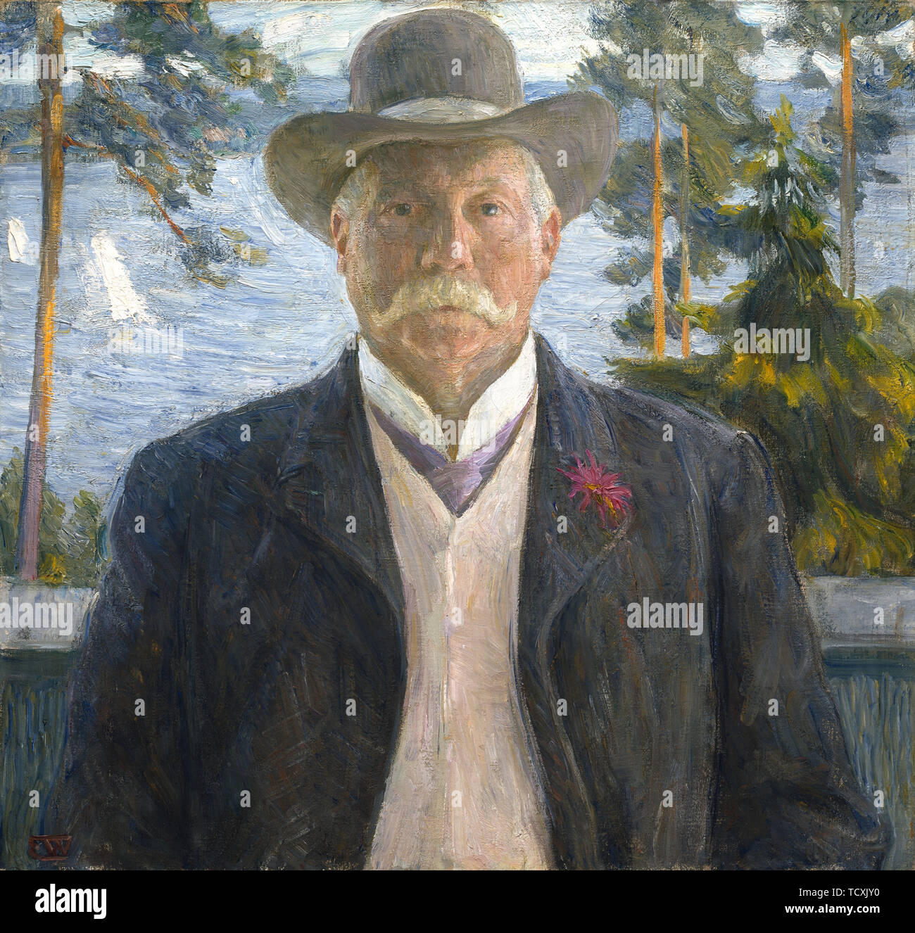 Ritratto del compositore Thorvald Lammers (1841-1922) , 1906. Creatore: Werenskiold, Erik Theodor (1855-1938). Foto Stock