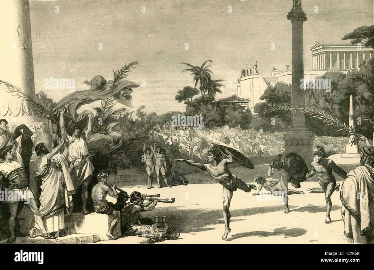 "I Giochi Olimpici", 1890. Creatore: sconosciuto. Foto Stock