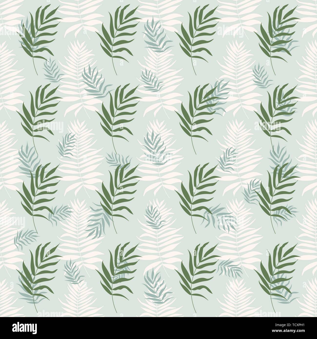 Modello senza giunture di Palm, , nella giungla tropicale, lascia lo sfondo. Vector floreale, botaniche e fogliame illustrazione. Modello per la stampa. Illustrazione Vettoriale