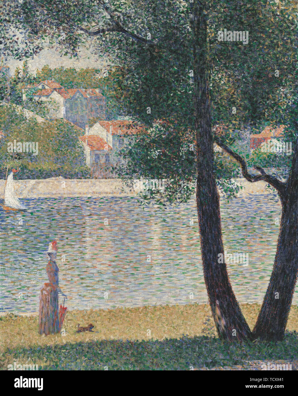 La Seine à Courbevoie , 1885. Creatore: Seurat, Georges Pierre (1859-1891). Foto Stock