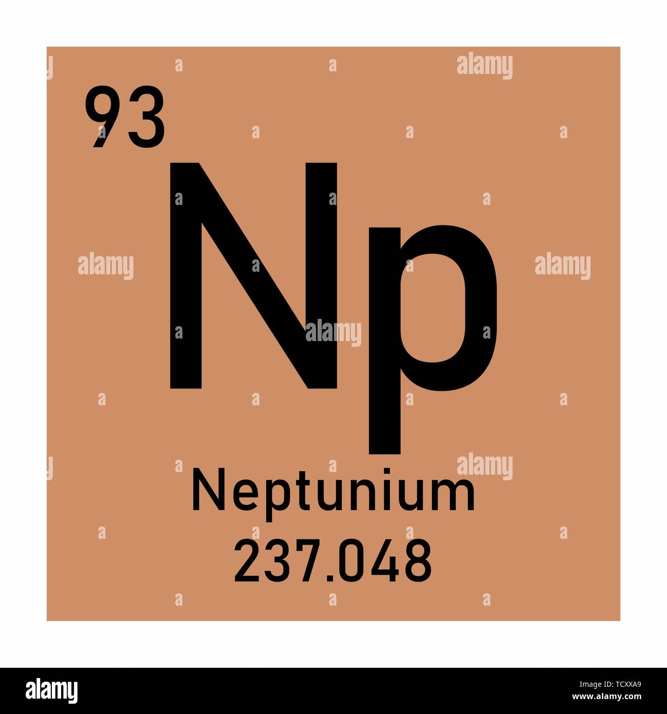 Nettunio simbolo chimico Illustrazione Vettoriale