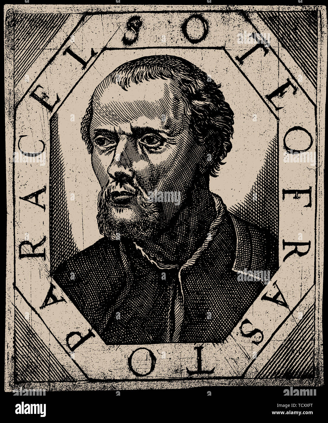 Theophrastus Philippus Aureolus Bombastus von Hohenheim (Paracelso), 1666. Creatore: anonimo. Foto Stock