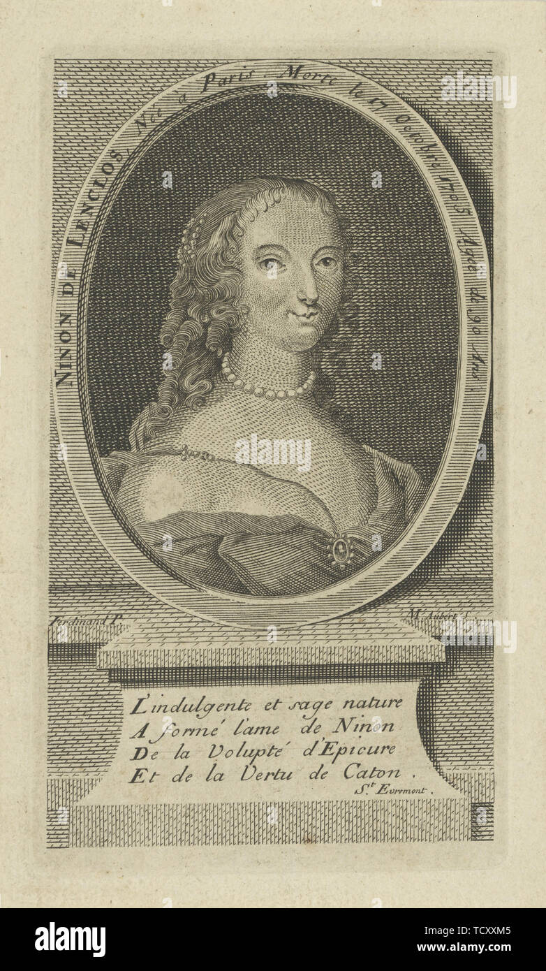 Ritratto di Ninon de Lenclos (1620-1705), ca 1730. Creatore: anonimo. Foto Stock