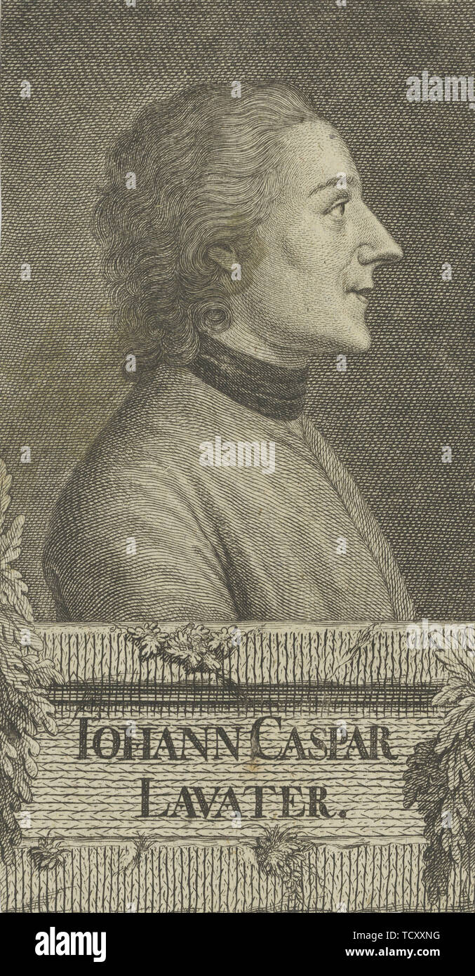 Ritratto del poeta e physiognomist Johann Kaspar Lavater (1741-1801), 1773. Creatore: Fritzsch, Christian Friedrich (ca. 1719-prima del 1774). Foto Stock