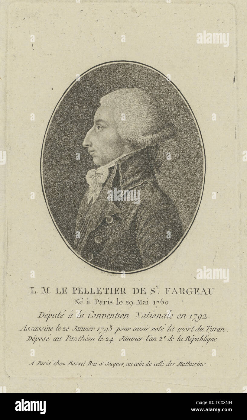 Louis-Michel Le Peletier, Marchese de Saint-Fargeau (1760-1793), 1790s. Creatore: anonimo. Foto Stock