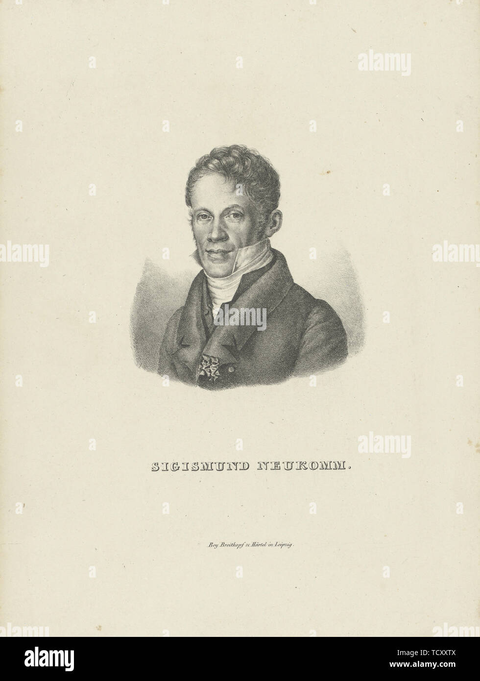 Ritratto del pianista e compositore Sigismund von Neukomm (1778-1858), c. 1830. Creatore: Breitkopf & Härtel. Foto Stock