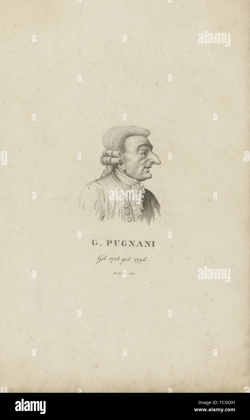 Ritratto del violinista e compositore Gaetano Pugnani 1731-1798) , 1815. Creatore: Riedel, Carl Traugott (1769-c. 1832). Foto Stock