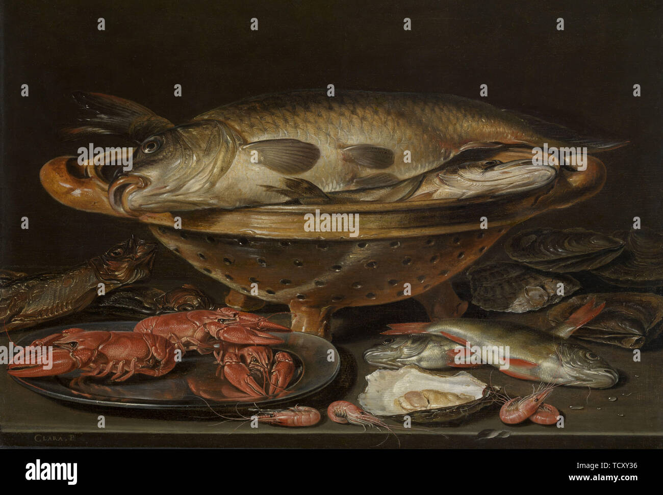 Natura morta con pesce , 1612-1621 ca. Creatore: Peeters, Clara (1594-1658). Foto Stock