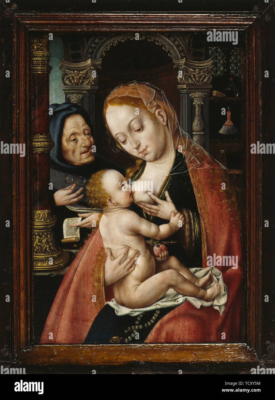 La Santa Famiglia, 1523-1530 ca. Creatore: Cleve, Joos van, cerchio di . Foto Stock