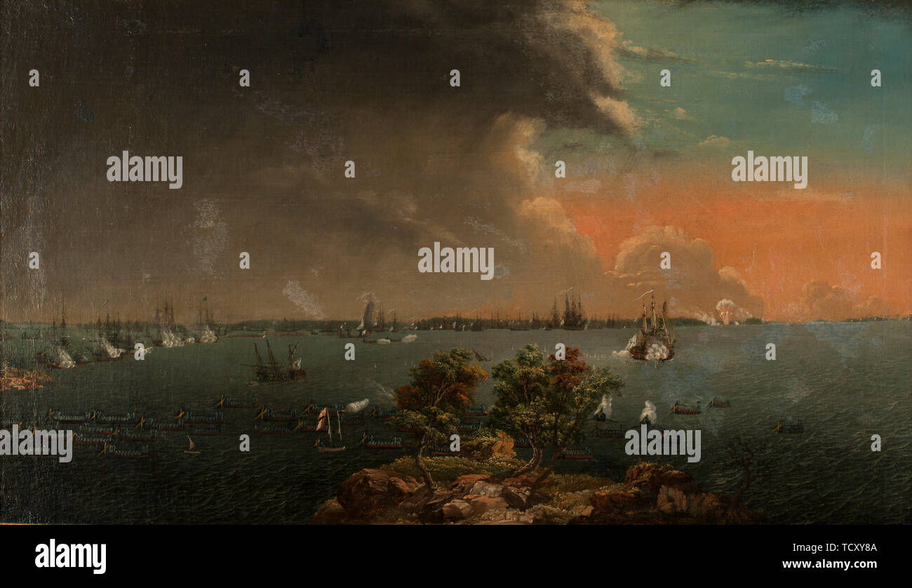 Secondo Russo-Swedish Battaglia di Svensksund il 10 luglio 1790. Creatore: Schoultz, Johan Tietrich (1754-1807). Foto Stock