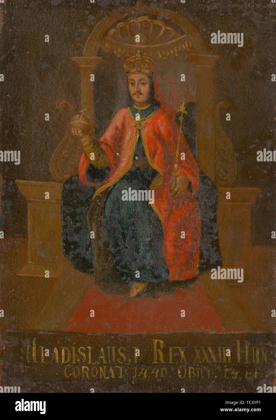 Re Wladyslaw III di Polonia, Ungheria e Croazia (1424-1444), la prima metà del XVIII sec.. Creatore: anonimo. Foto Stock