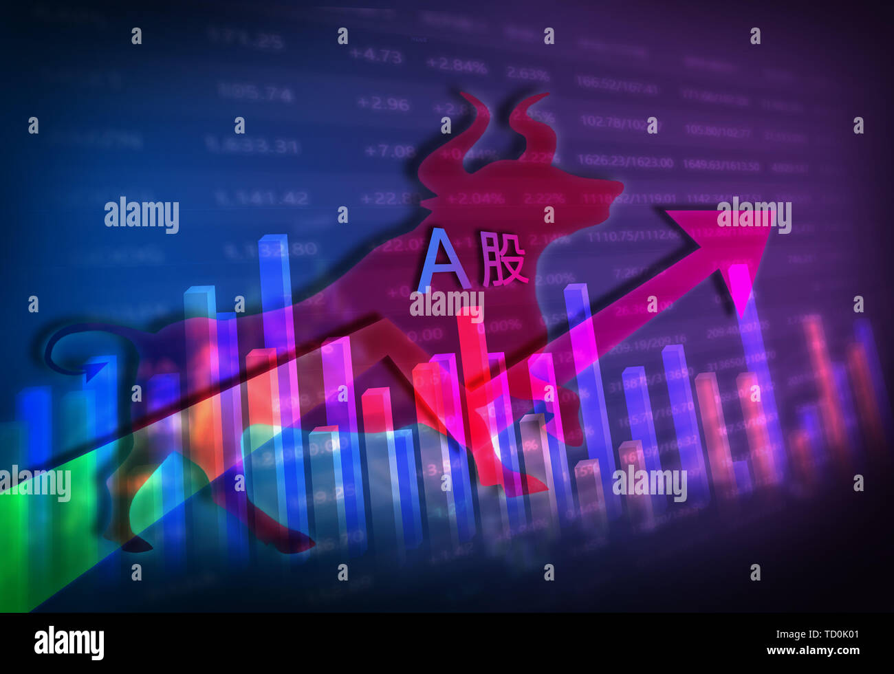 Magazzino dati finanziari schema di materiale Foto Stock