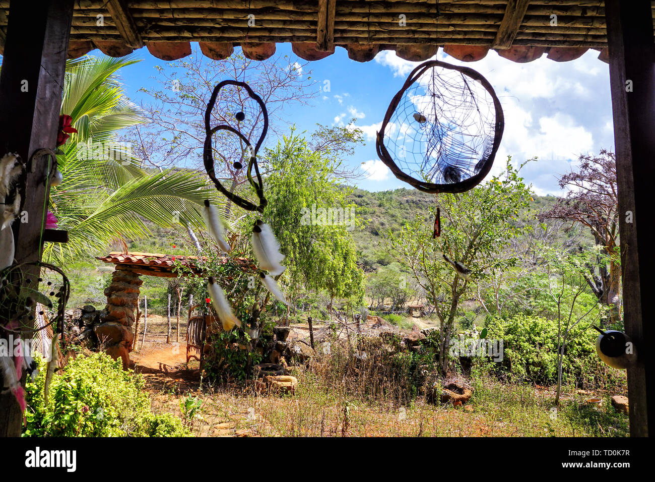 Dreamcatcher si blocca nella vecchia casa contadina in Guane, Santander Foto Stock