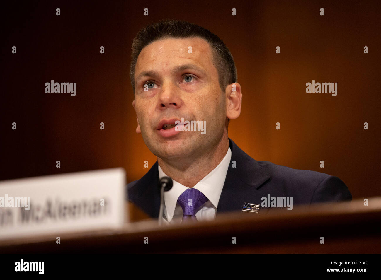 Washington DC, Stati Uniti d'America. 11 Giugno, 2019. Deliberando il Segretario del Dipartimento della Sicurezza Interna degli Stati Uniti Kevin McAleenan testimonia prima di Stati Uniti Senato Comitato Giudiziario sul Campidoglio di Washington, DC, Stati Uniti il 11 giugno 2019. Credito: MediaPunch Inc/Alamy Live News Foto Stock