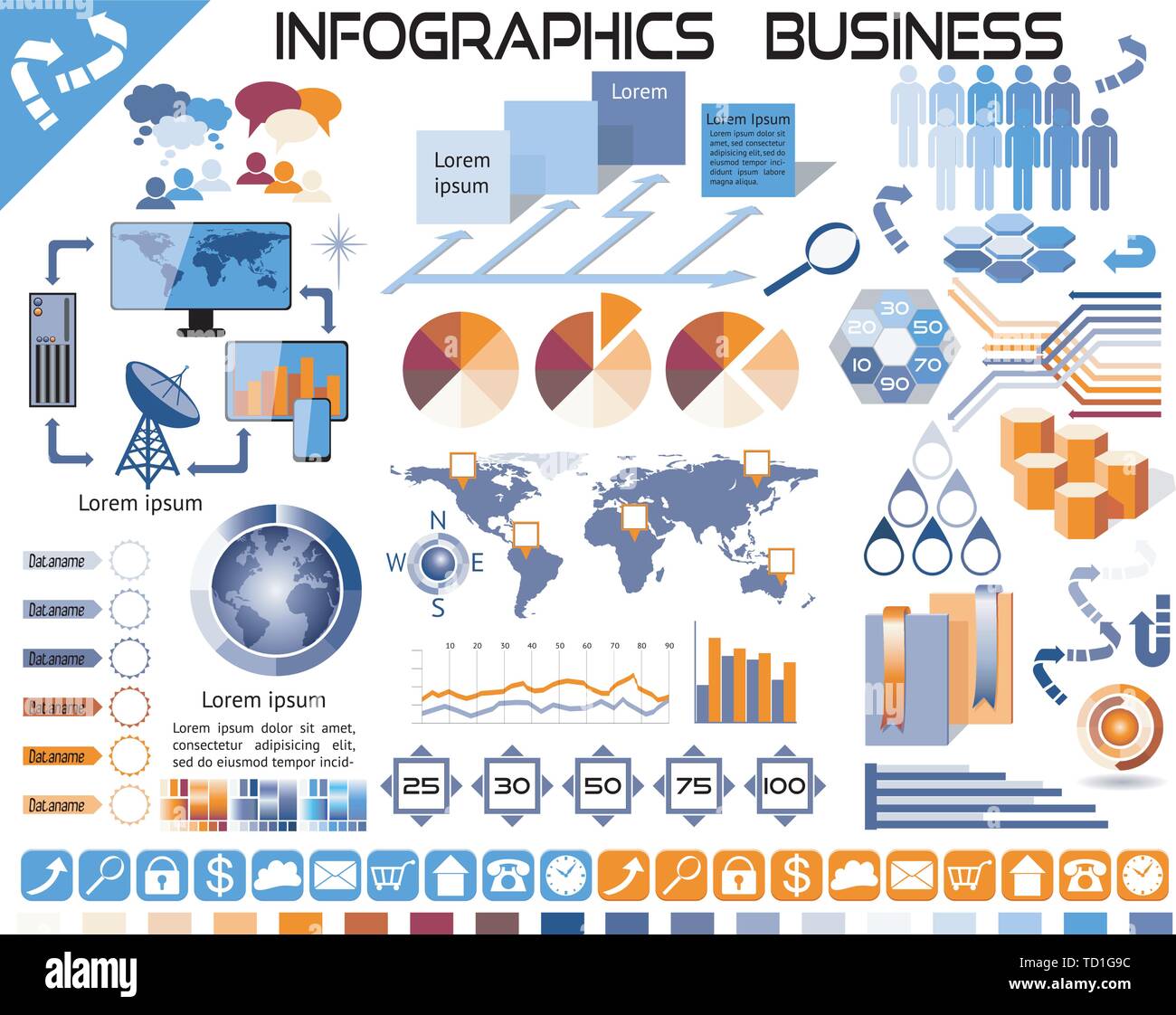 Ambiente Infographics ecologia. Tutti gli oggetti raggruppati separatamente e facile modificare, EPS10, Mappa origine riferimento: http://www.nasa.gov/images/content/484 Illustrazione Vettoriale