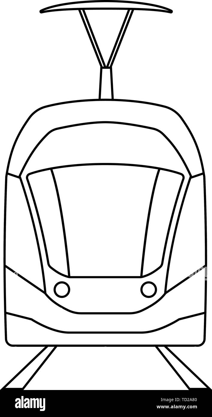 Icona del tram. Profilo semplice design. Illustrazione Vettoriale. Illustrazione Vettoriale