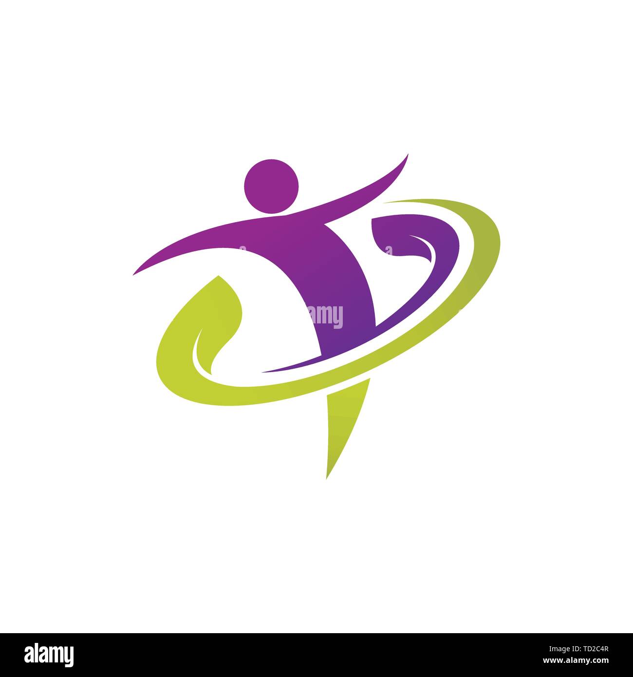 Astratti persone salute a base di erbe e il logo di medicina Illustrazione Vettoriale