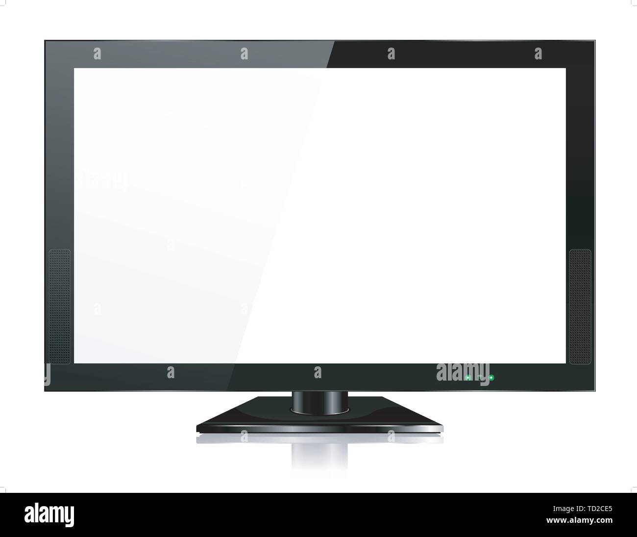 Tv LCD Schermo TV - Vettore con elementi raggruppati, denominati strati e con uno strato separato per aggiungere facilmente la propria immagine a schermo TV EPS10 Illustrazione Vettoriale
