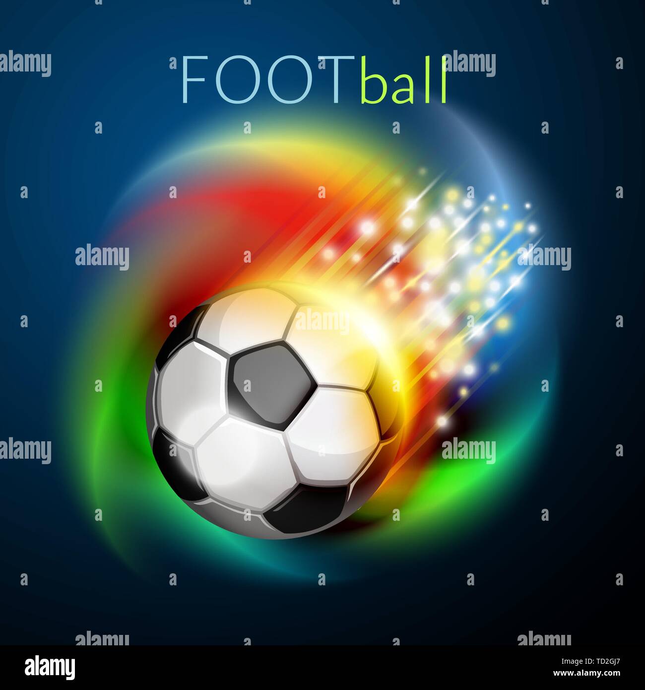 Palla calcio sorvolano rainbow Illustrazione Vettoriale