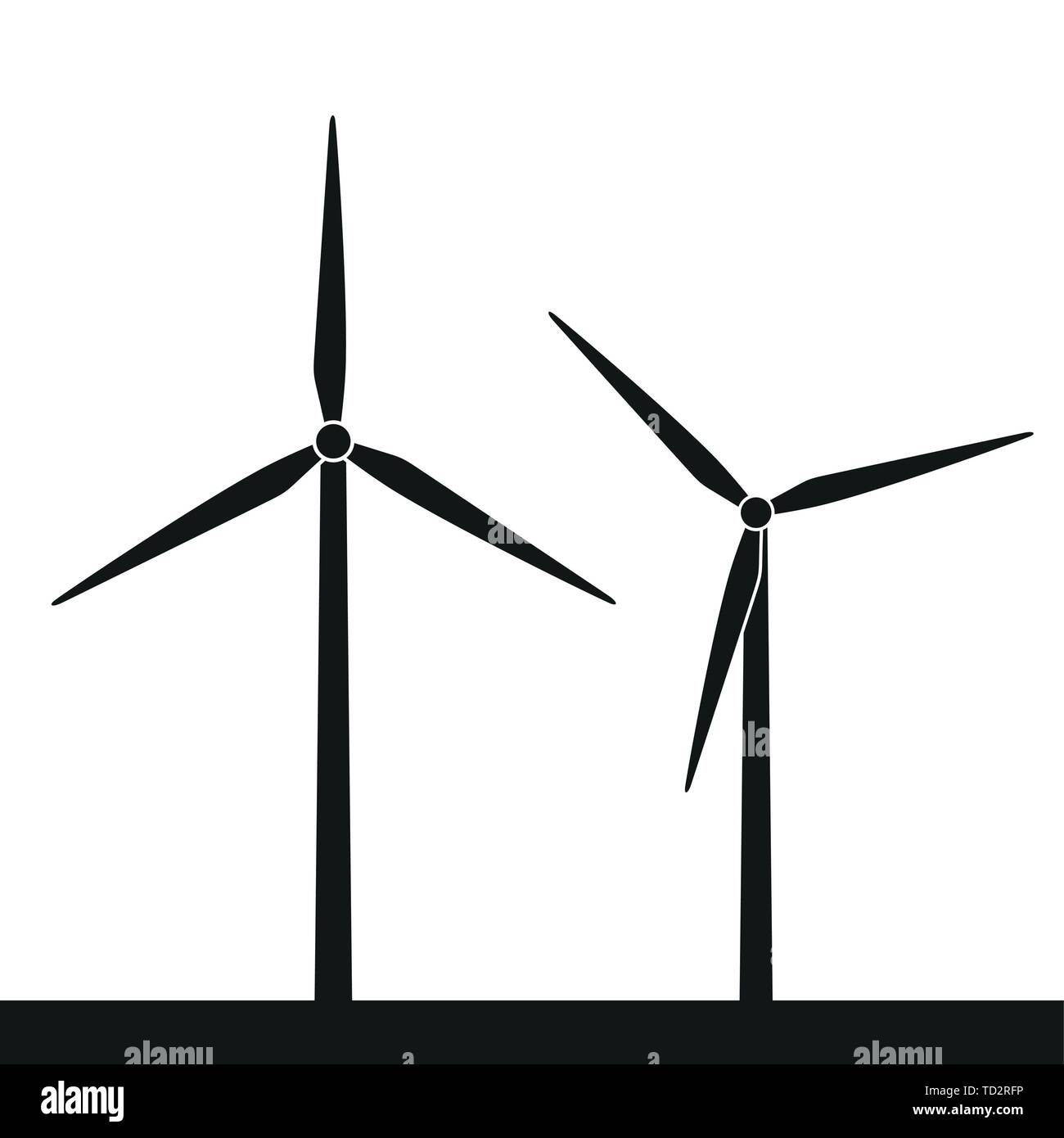 Il mulino a vento di icona di silhouette l'energia eolica illustrazione vettoriale EPS10 Illustrazione Vettoriale