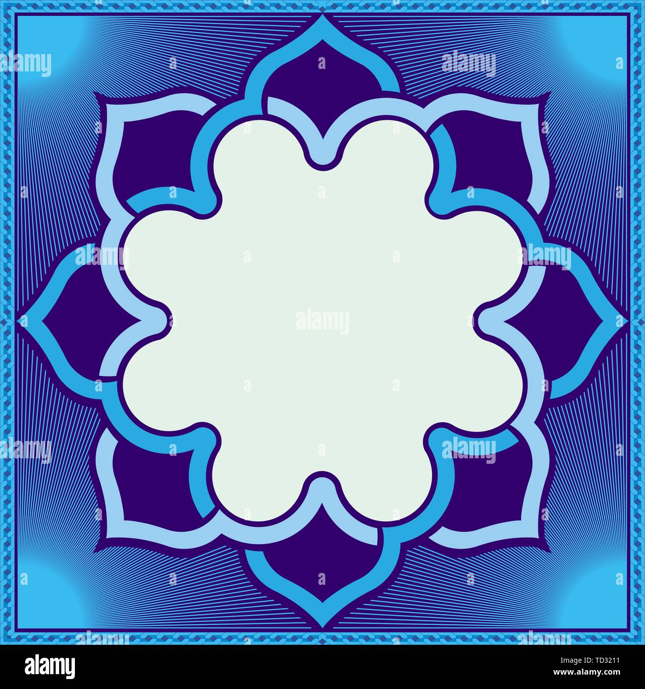 Arte simmetrica Pattern in bianco pronto vuoto consente di aggiungere del testo Illustrazione Vettoriale