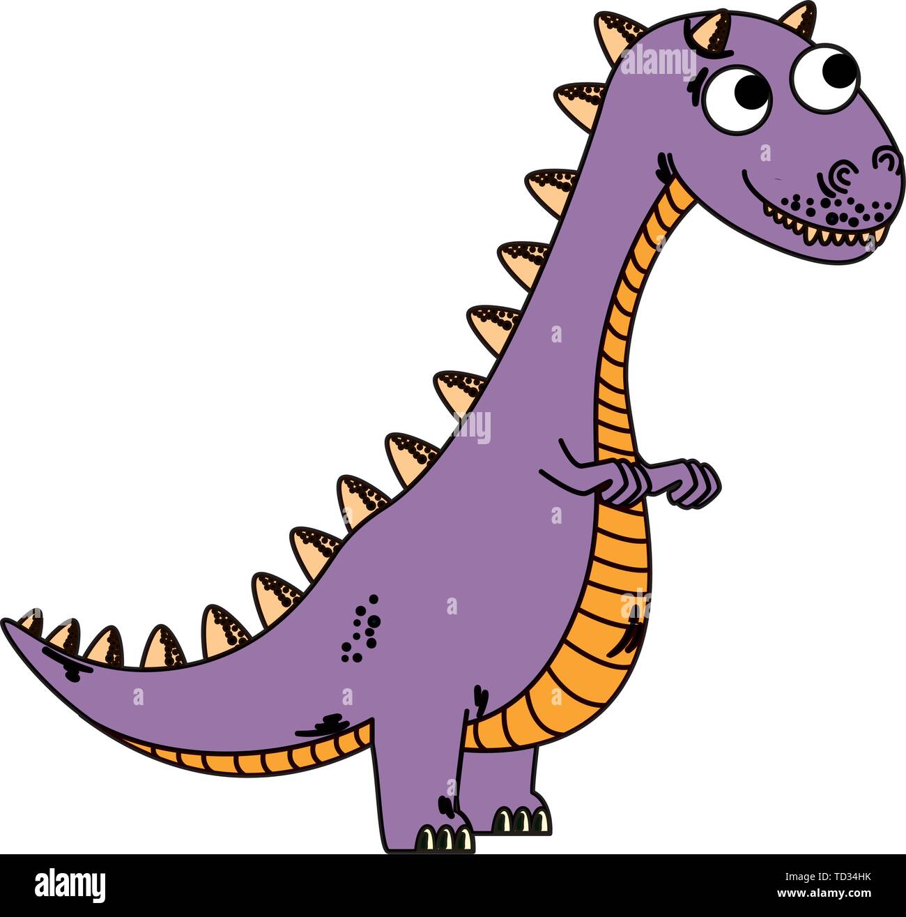 Carino Tyrannosaurus rex carattere comico Illustrazione Vettoriale