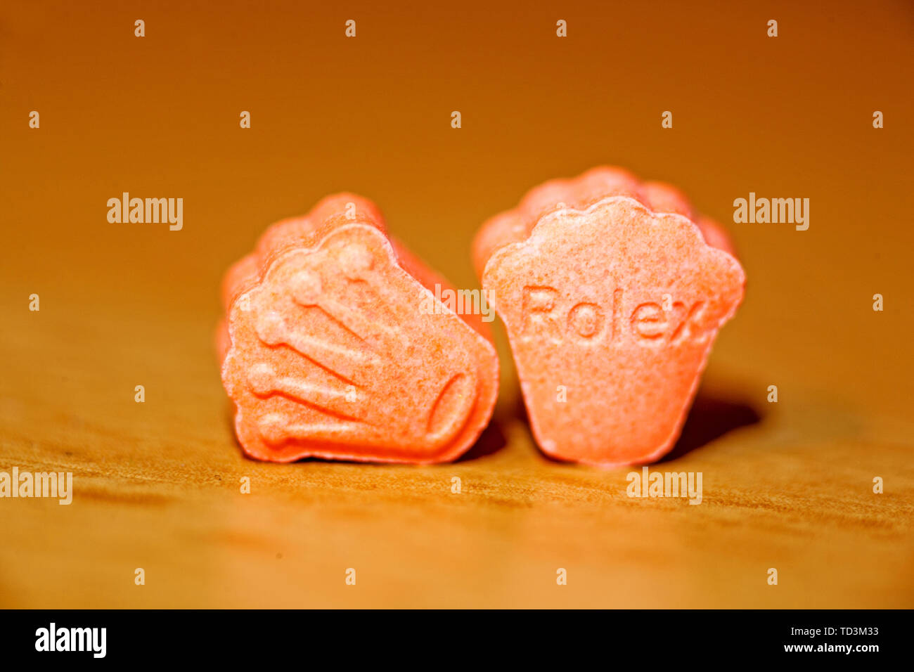 Pils estasi mdma macro sfondo arte in stampe di alta qualità Foto Stock