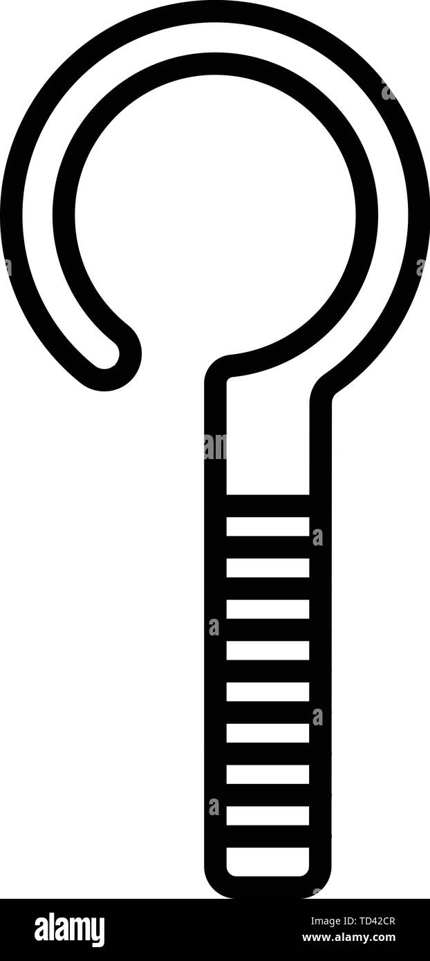 La vite del gancio, l'icona di stile di contorno Illustrazione Vettoriale