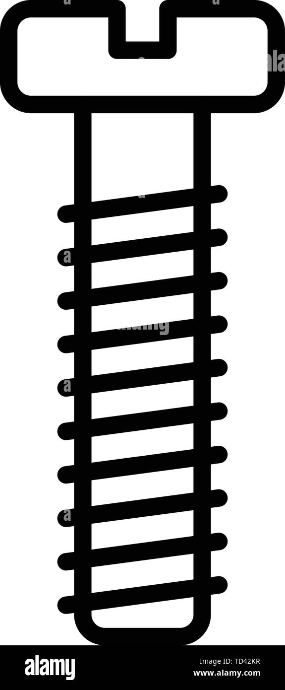 Vite di fissaggio, l'icona di stile di contorno Illustrazione Vettoriale