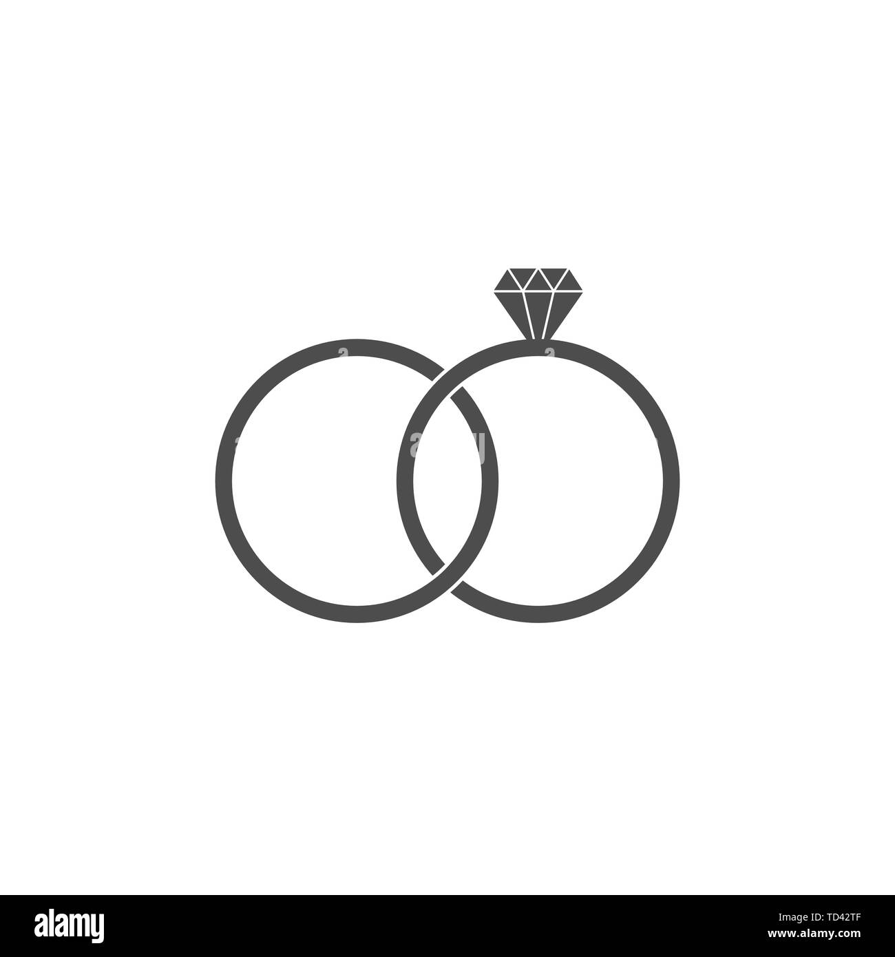 Anello di nozze icona. Illustrazione Vettoriale, design piatto. Illustrazione Vettoriale