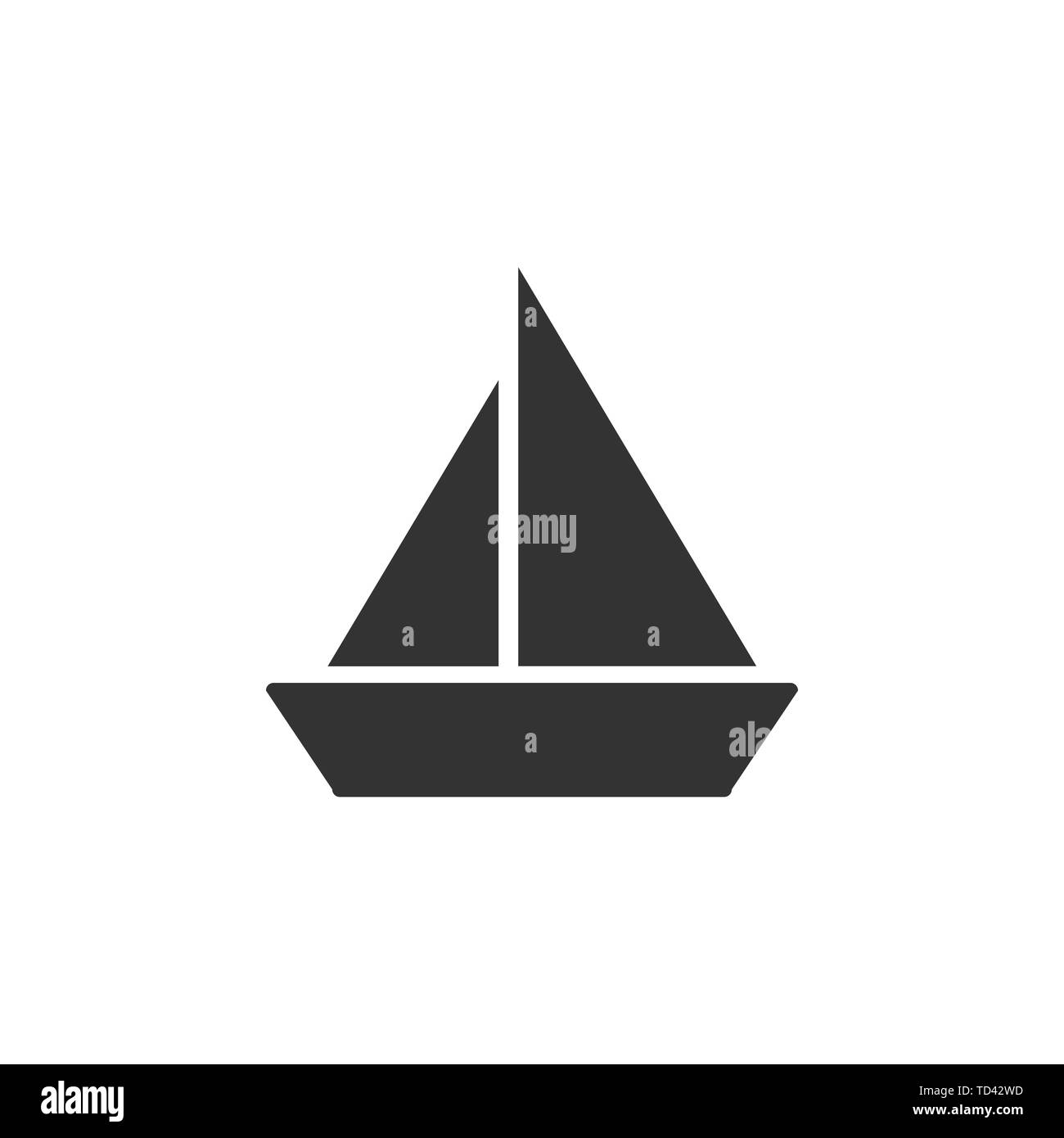 Barca a vela, barca a vela, nave, yacht icona. Illustrazione Vettoriale, design piatto. Illustrazione Vettoriale