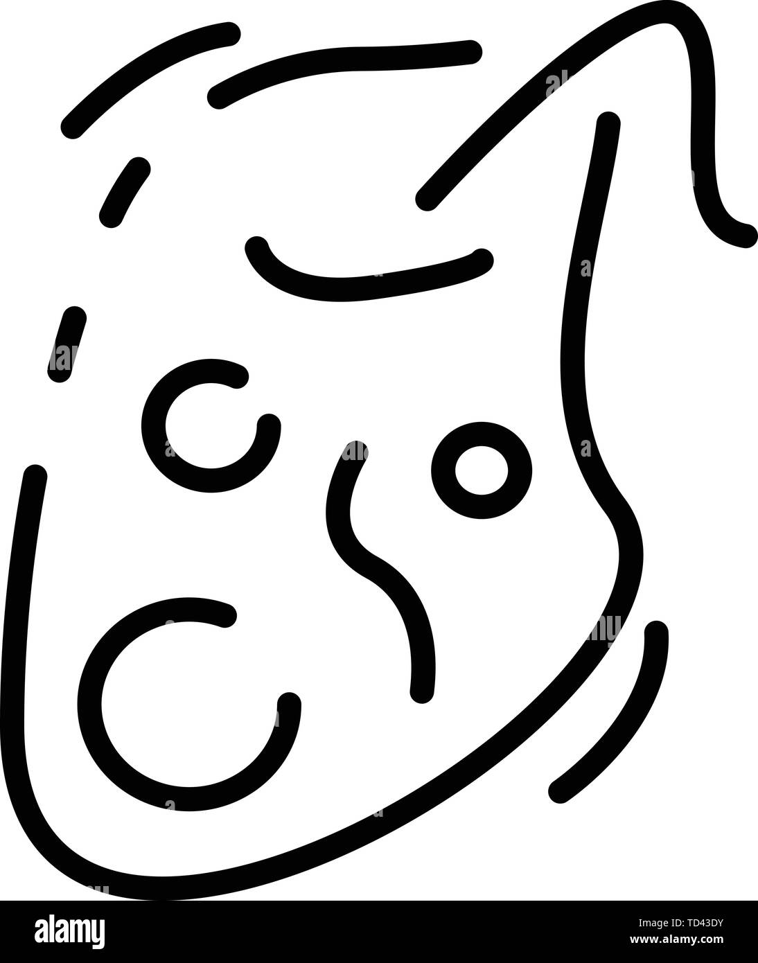 I batteri nocivi icona, stile contorno Illustrazione Vettoriale