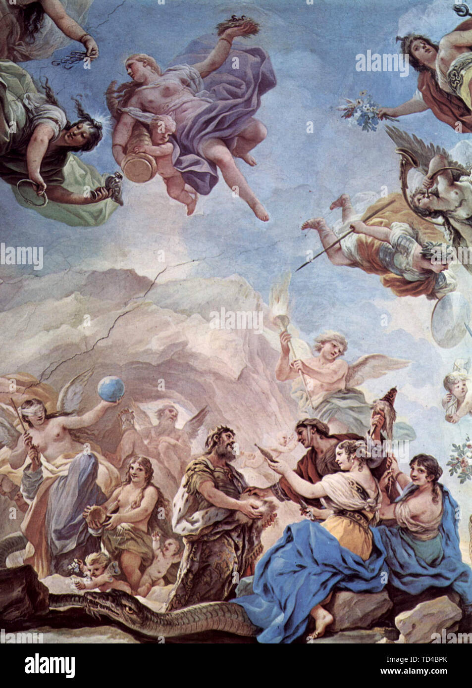 La creazione dell uomo, 1684-1686, da Luca Giordano Foto Stock