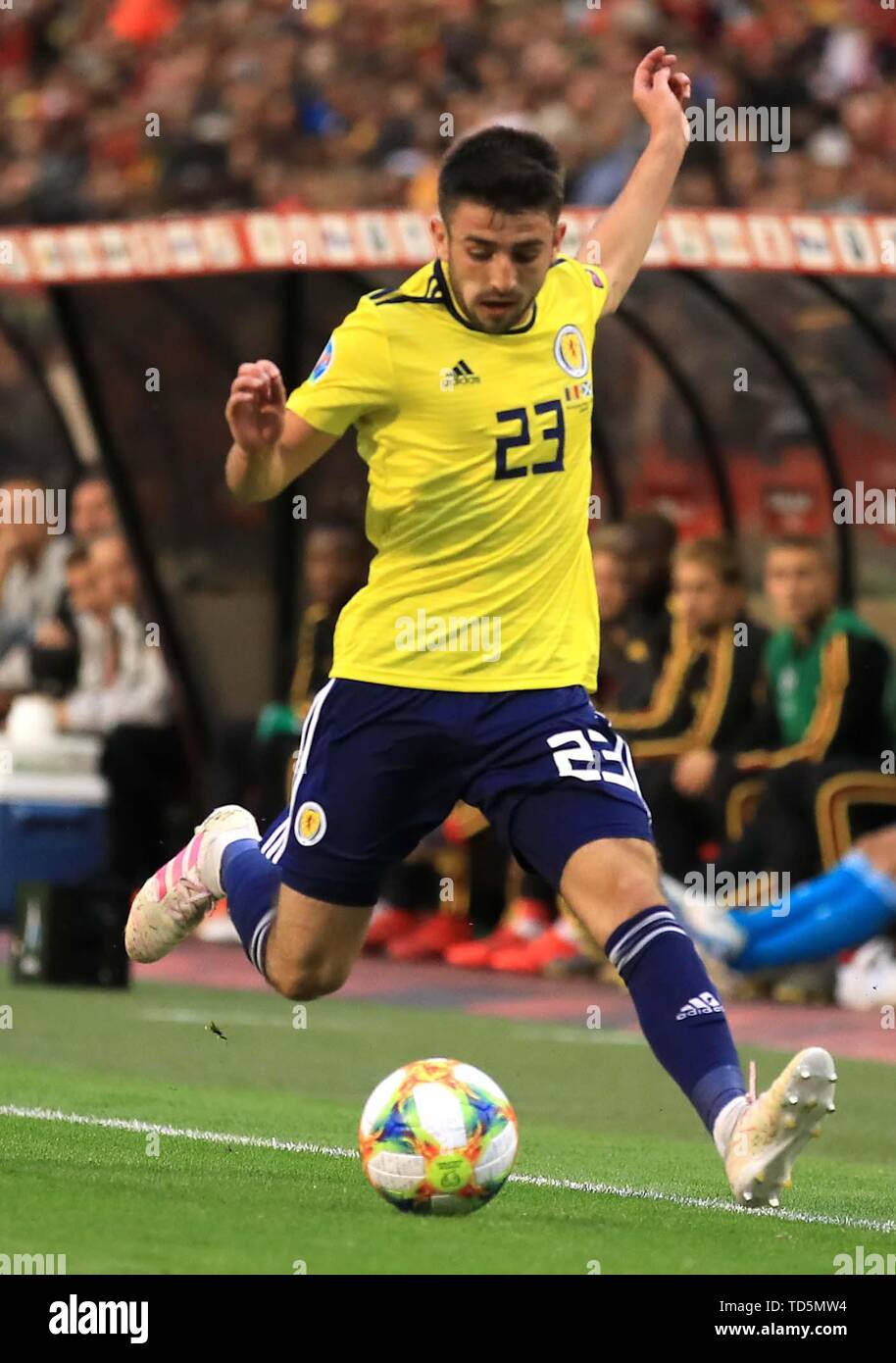 Greg Taylor scozzese in azione durante le Qualifiche UEFA Euro 2020, Gruppo i al King Baudouin Stadium di Bruxelles. PREMERE ASSOCIAZIONE foto. Data immagine: Martedì 11 giugno 2019. Vedi PA storia CALCIO Belgio. Il credito fotografico dovrebbe essere: Bradley Collyer/PA Wire. Foto Stock