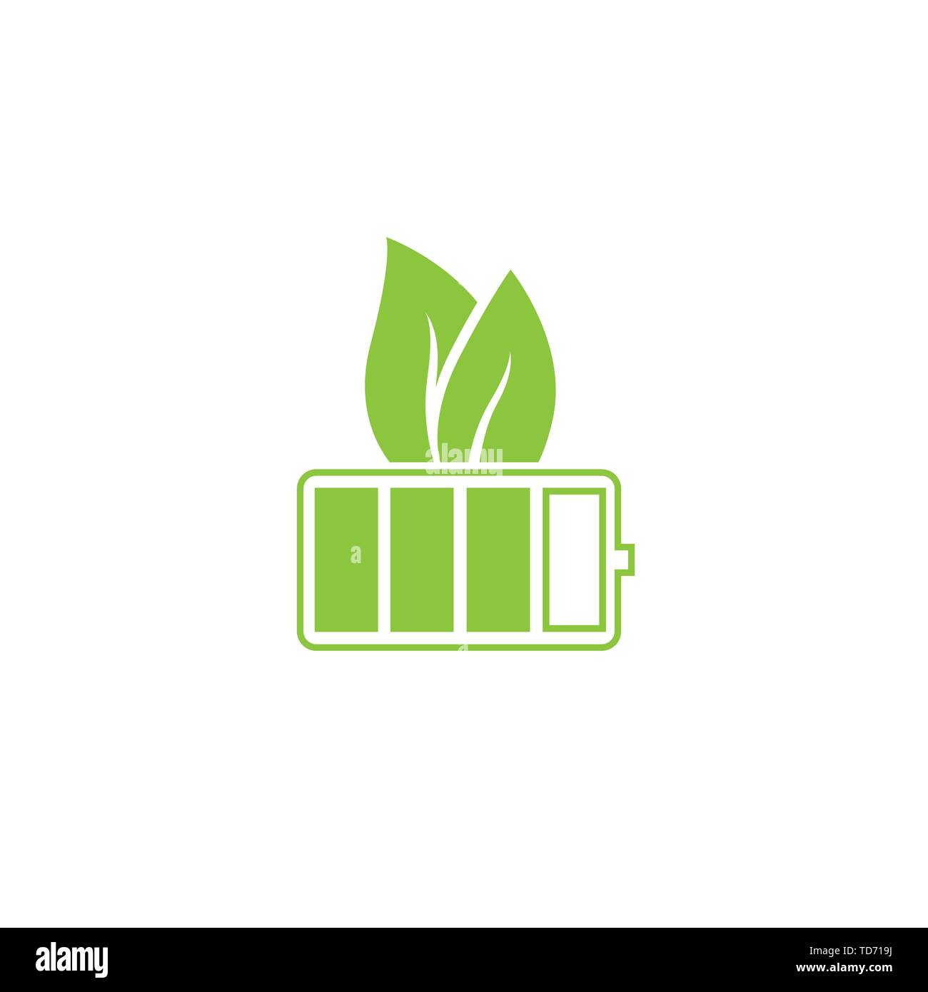 Verde icona della batteria Illustrazione Vettoriale