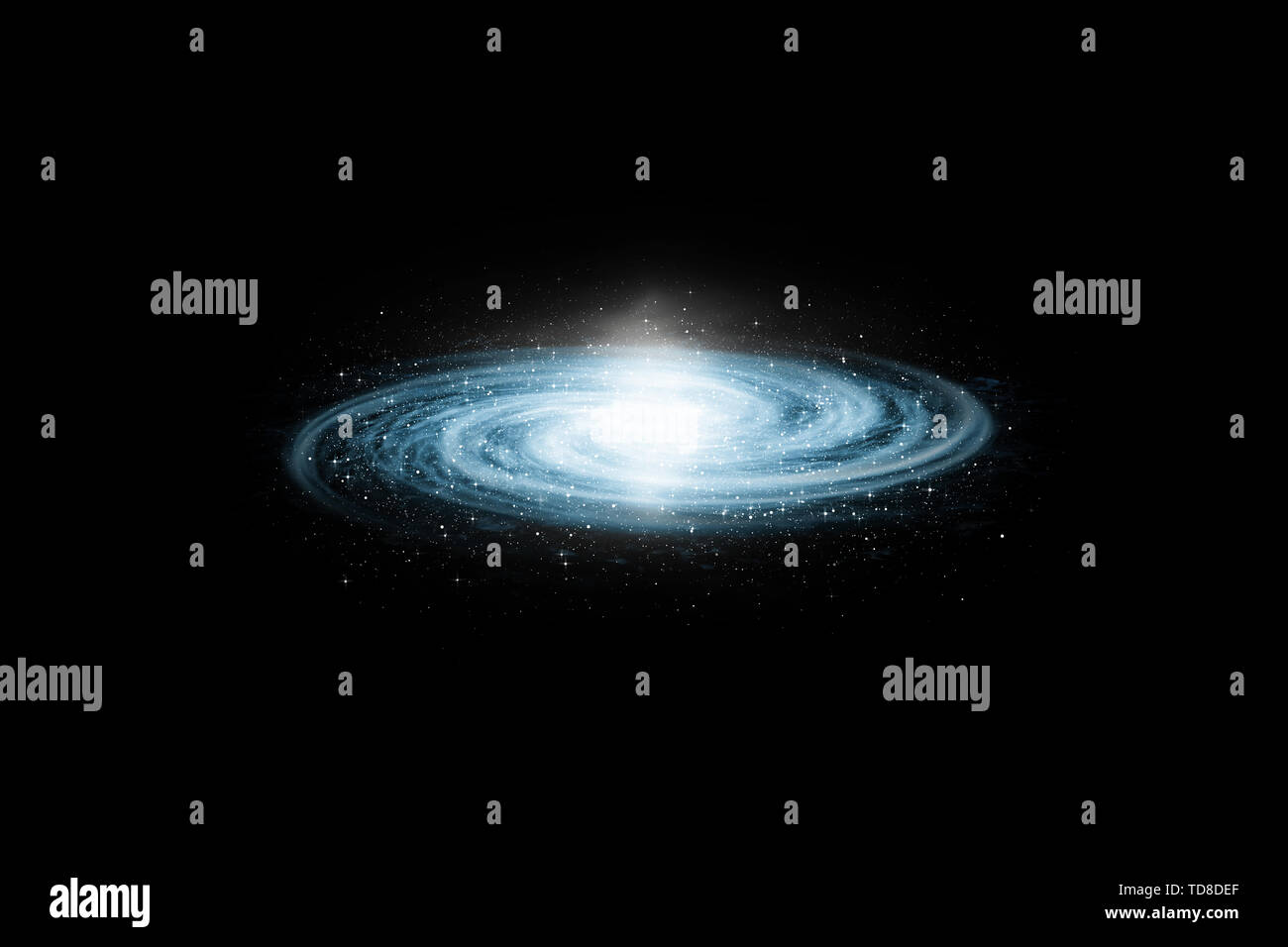 Modellazione 3D design, blu sullo sfondo della nebulosa Foto Stock