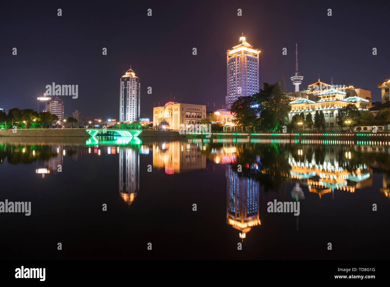 Scenario del Fiume Haohe in Nantong Foto Stock