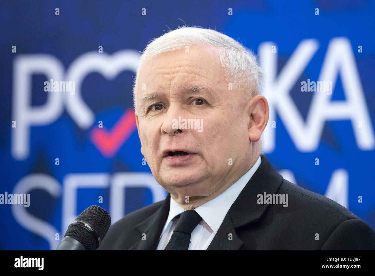 Jaroslaw Kaczynski, Presidente del diritto e della giustizia in Starogard Gdanski, Polonia. 21 maggio 2019 © Wojciech Strozyk / Alamy Stock Photo Foto Stock