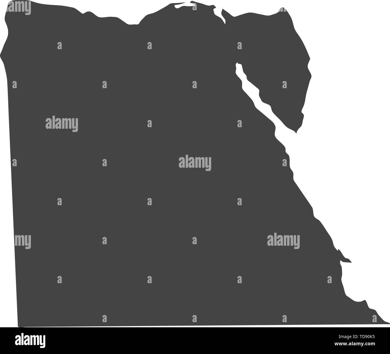Vector Egitto mappa isolati su sfondo bianco Illustrazione Vettoriale