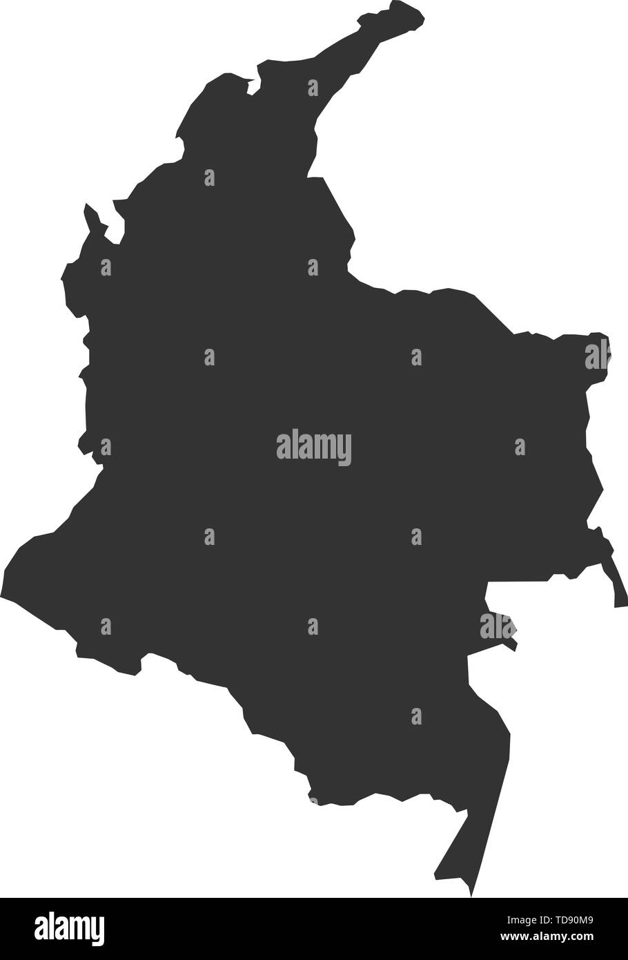 Vector mappa Colombia isolati su sfondo bianco Illustrazione Vettoriale