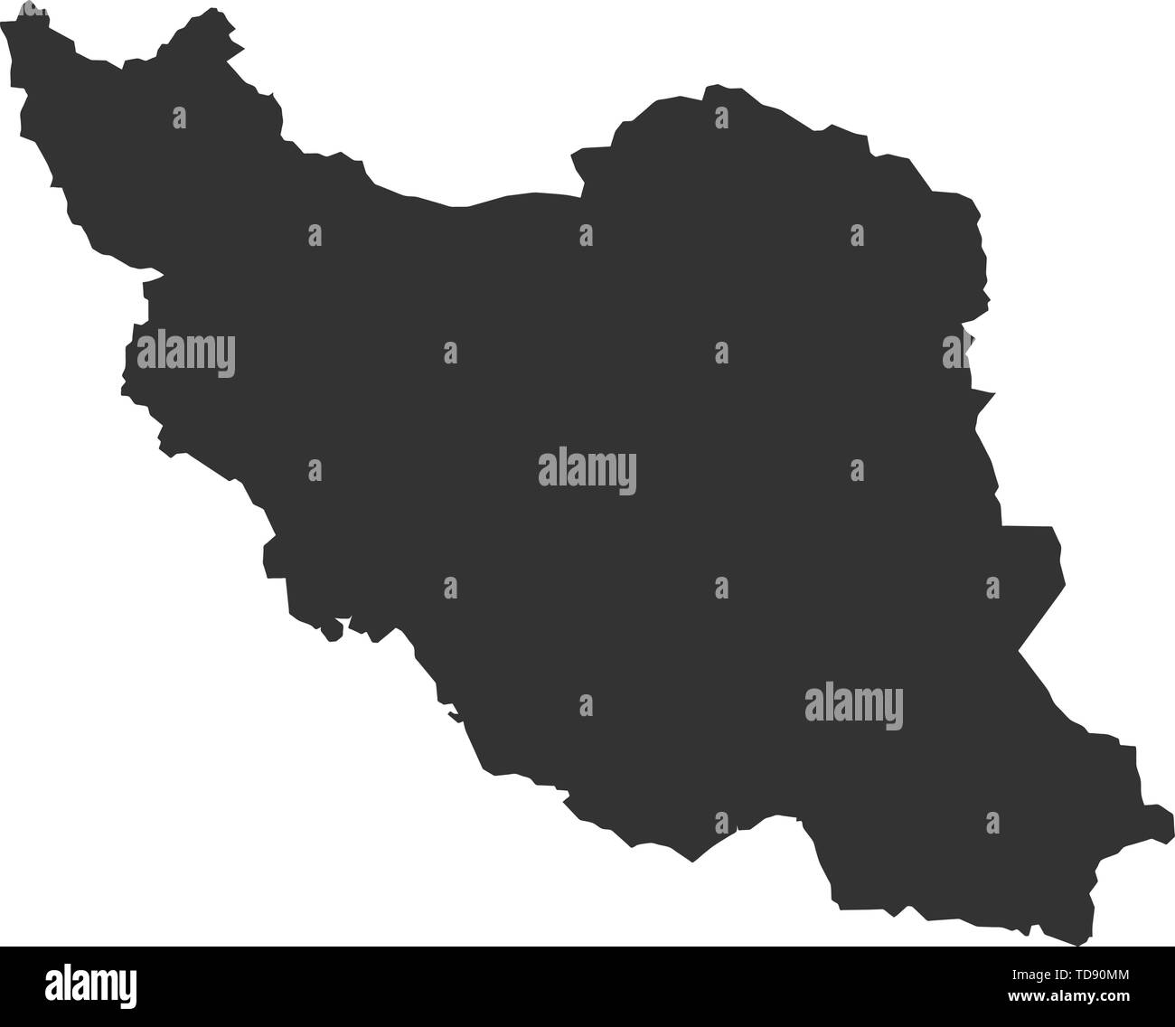 Vettore mappa Iran isolato su sfondo bianco Illustrazione Vettoriale