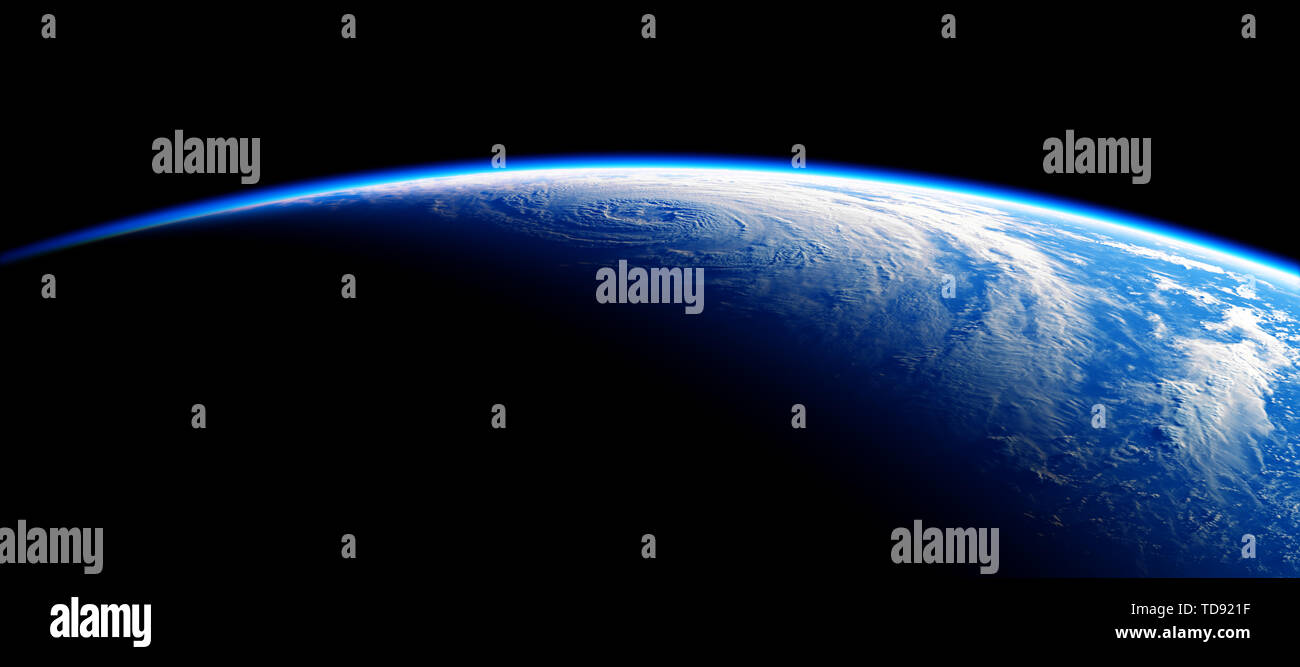 Vista dallo spazio sull'azzurro del Pianeta Terra. La NASA Immagini non utilizzato. 3D'illustrazione. Foto Stock