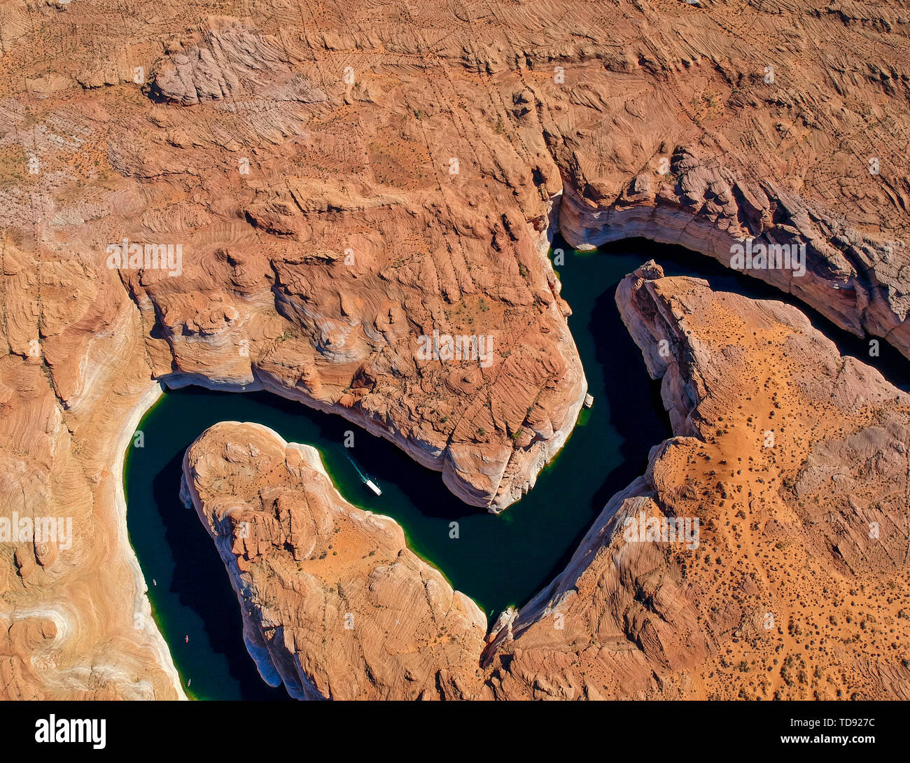 Vista aerea del Lago Powell in seno Glen Canyon National Park Foto Stock