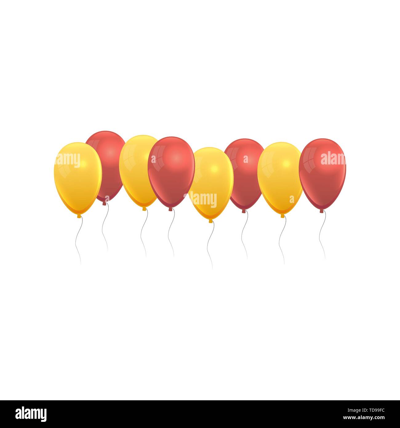 Palloncini realistico impostato in giallo e rosso Illustrazione Vettoriale Palloncini realistico impostato in giallo e rosso Illustrazione Vettoriale