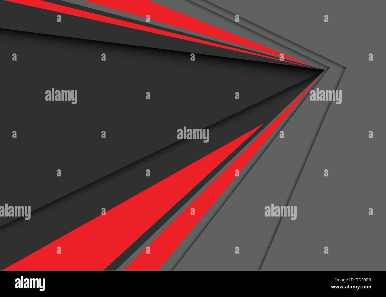 Abstract grigio rosso velocità nella direzione della freccia design moderno sfondo futuristico illustrazione vettoriale. Illustrazione Vettoriale