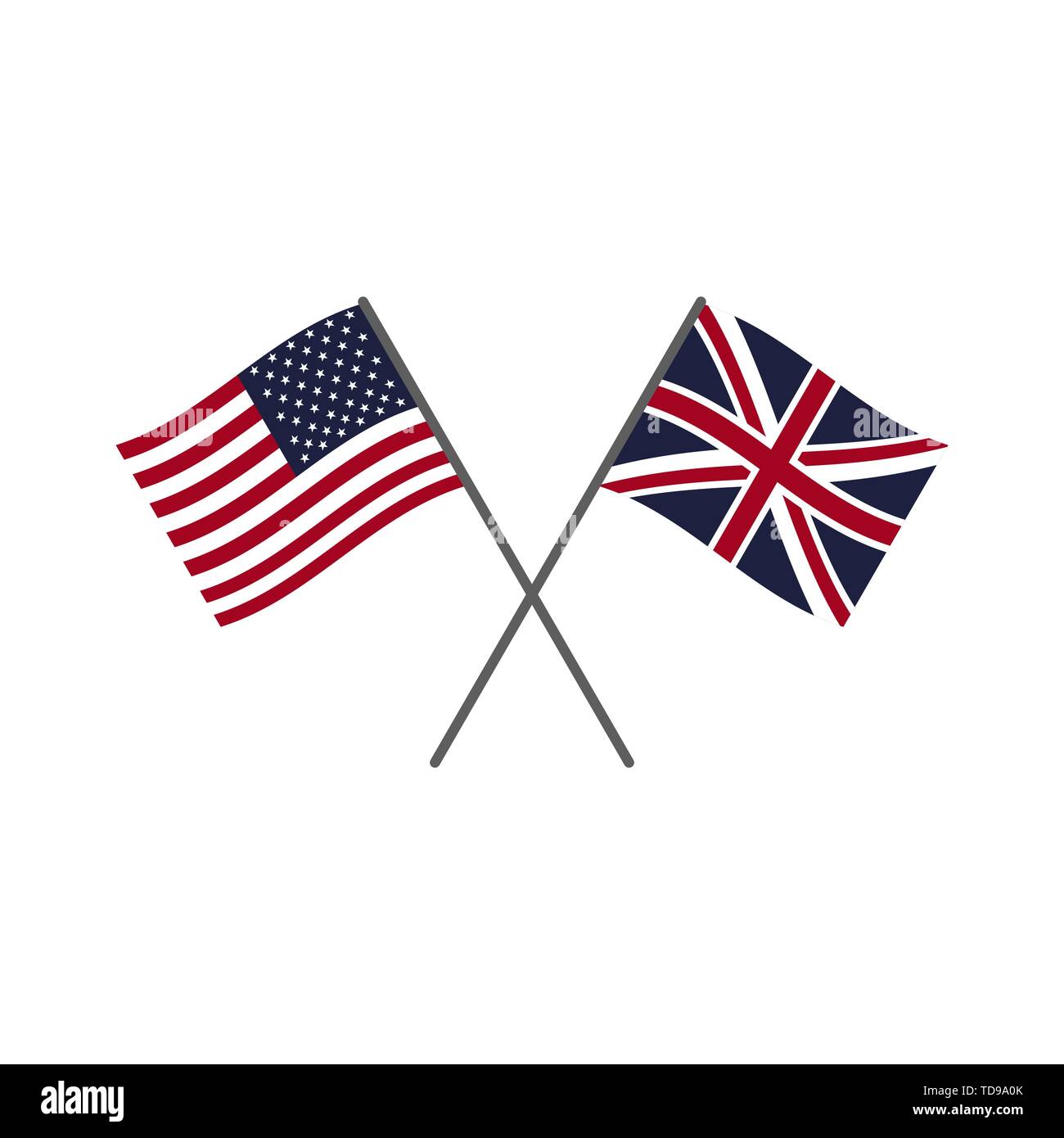 USA e UK flag. Flag set di icone Illustrazione Vettoriale